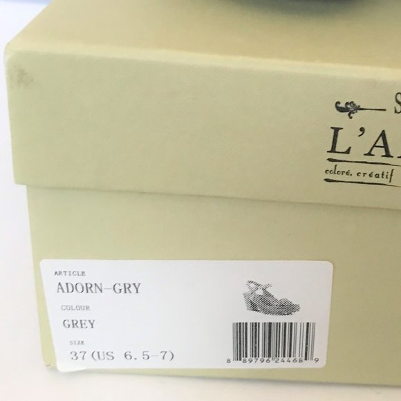 L' Artiste by Spring Step Adorn Gray w/ Cream Leather Slingbacks 37/7M - Picture 2 of 10